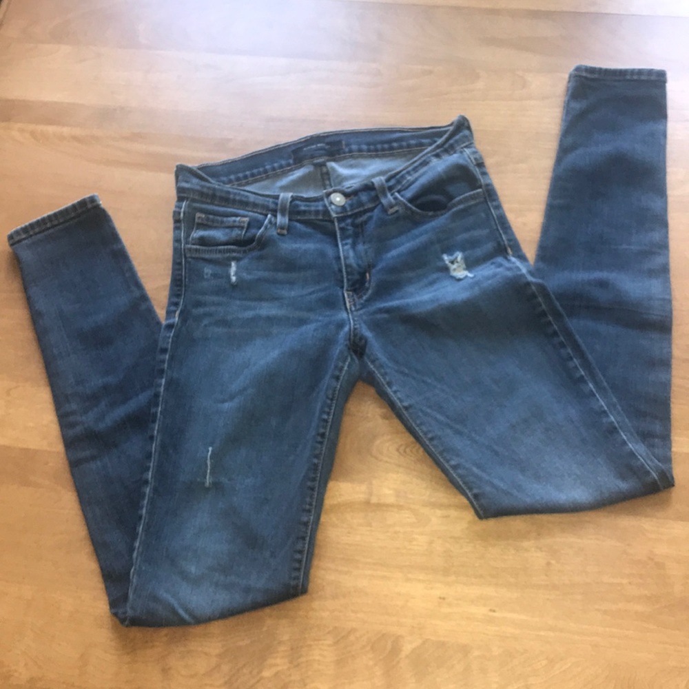 Flying Monkey Blue Denim Distressed Skinny Jeans